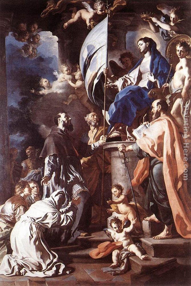 Francesco Solimena St Bonaventura Receiving the Banner of St Sepulchre from the Madonna